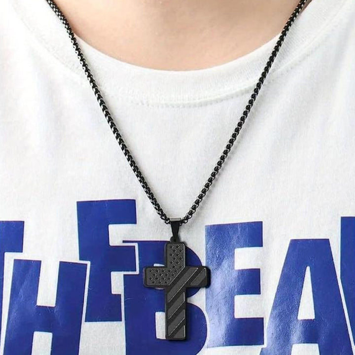 BowLift | American Flag Cross Pendant Necklace