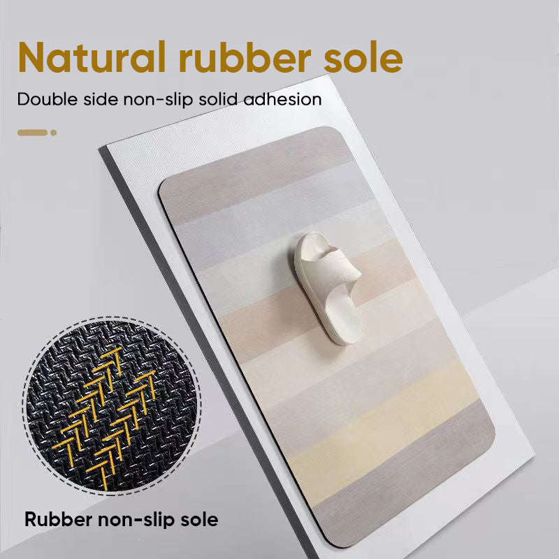 Non Slip Absorbent Stripe Floor Mat, Quick Drying Bathroom Balcony Rug | Bowlift