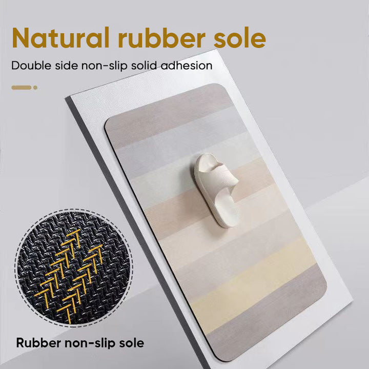 Non Slip Absorbent Stripe Floor Mat, Quick Drying Bathroom Balcony Rug | Bowlift