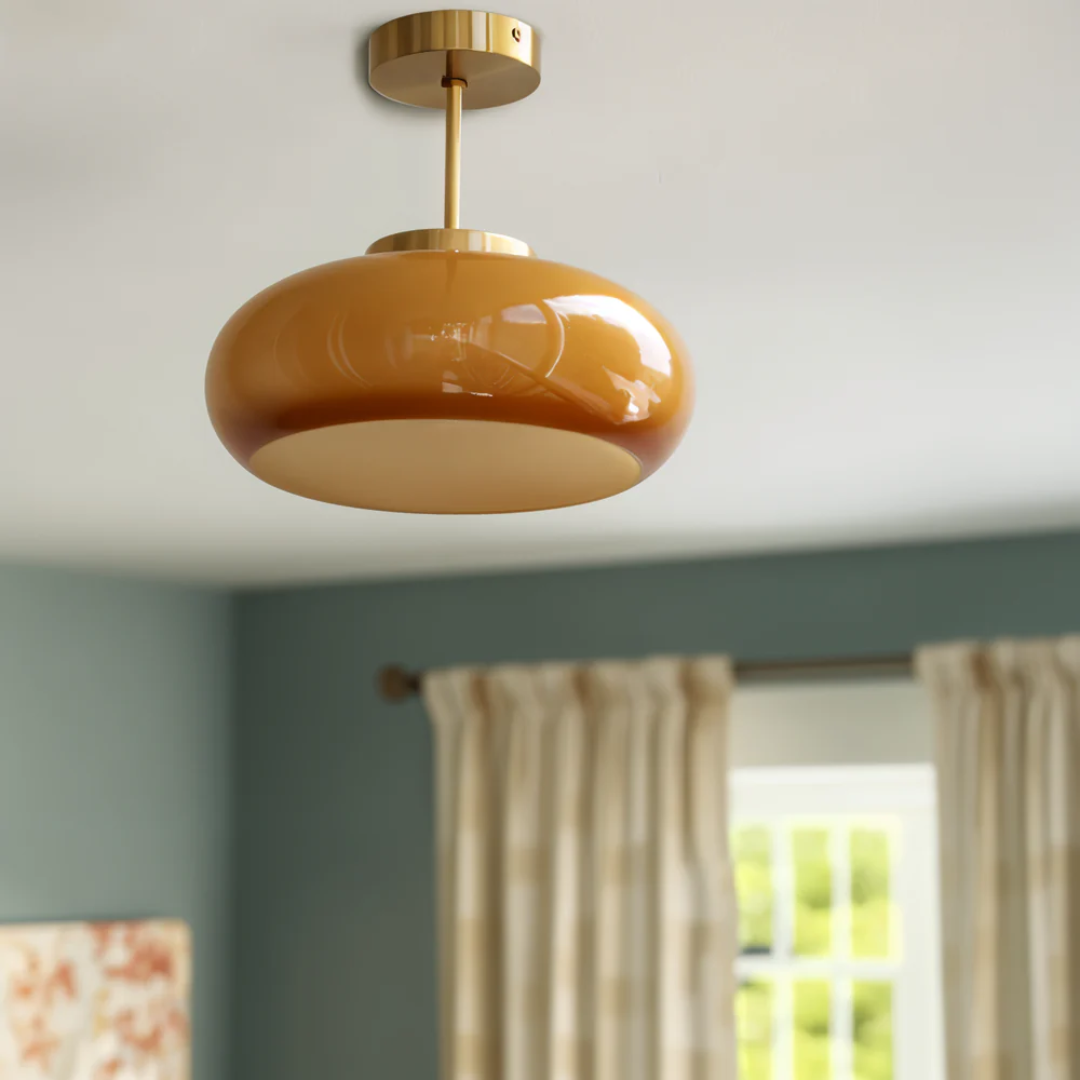 BowLift | Vintage Yellow Ceiling Lamp