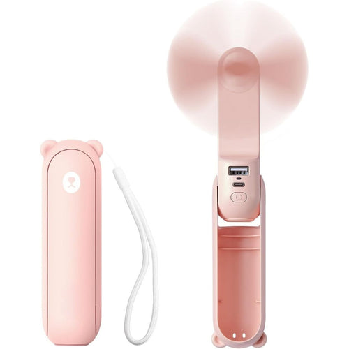 3 In 1 Handheld Mini Fan | USB Rechargeable, Foldable Design & Ideal for Travel, Camping, and Outdoor Activities | Bowlift