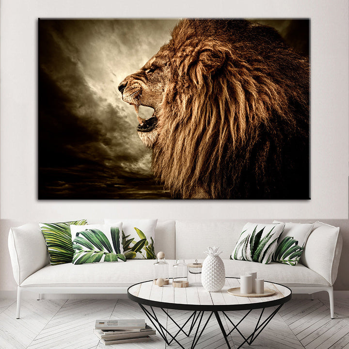 Roaring Lion - Canvas Wall Art Painting | Bowlift