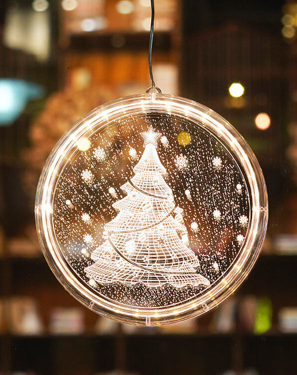 BowLift | Christmas LED Acrylic Decoration Round Suction Cup Light