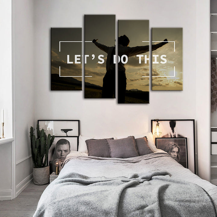Let's Do This 4 Piece - Canvas Wall Art Painting | Bowlift