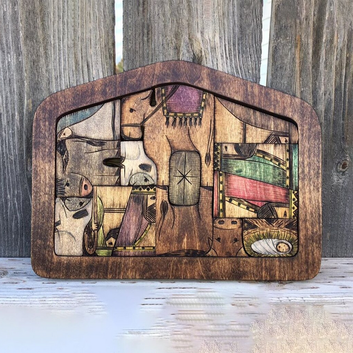 Wooden puzzle set by JéSus | Bowlift