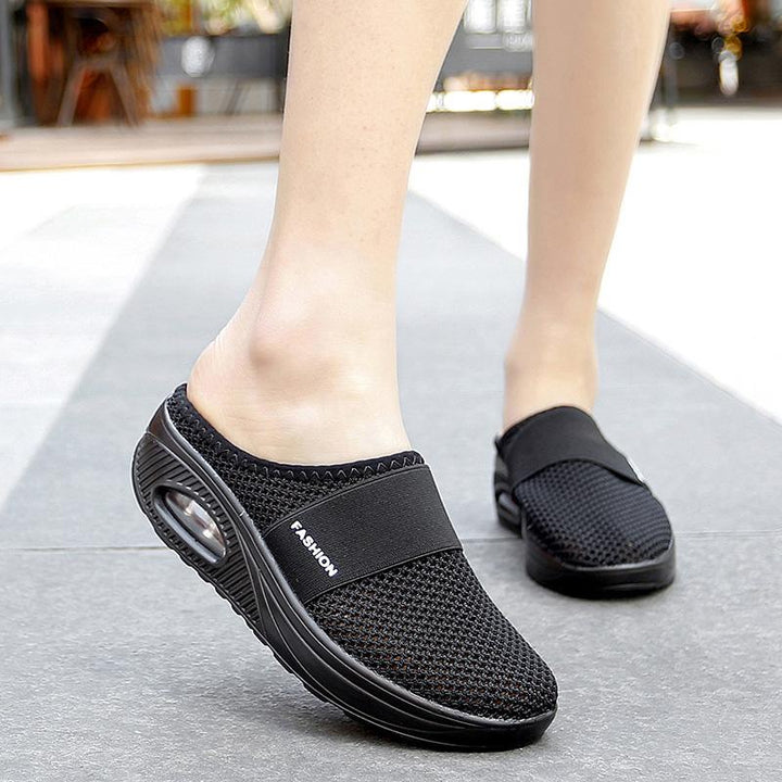 BowLift | Flat Slingback Sandals Made of Mesh