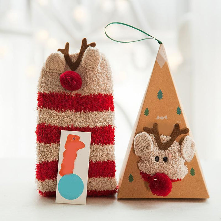 BowLift | 4 Pairs Christmas-themed Coral Fleece Soft Warm Socks