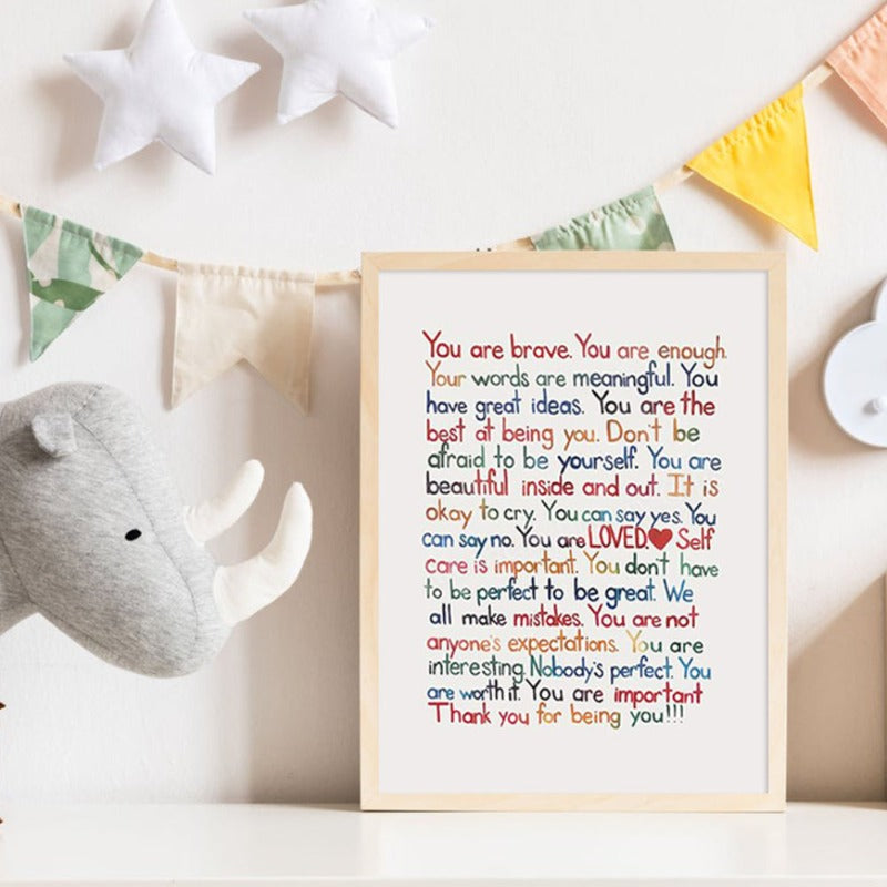 You Are Enough Loved Inspirational Posters Canvas Painting Wall | Bowlift