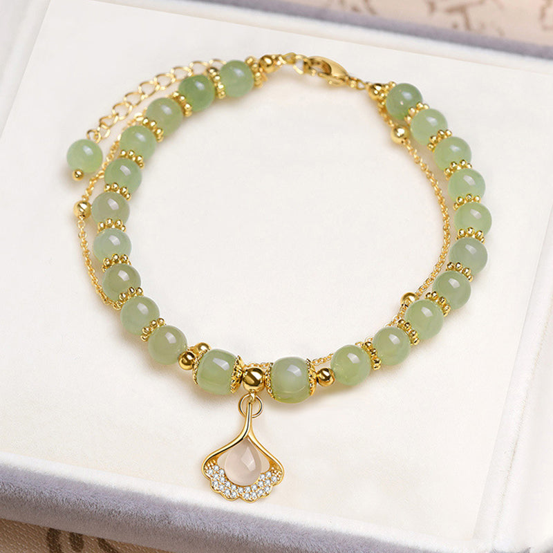 BowLift | Gold Plated Natural Jade Bracelet
