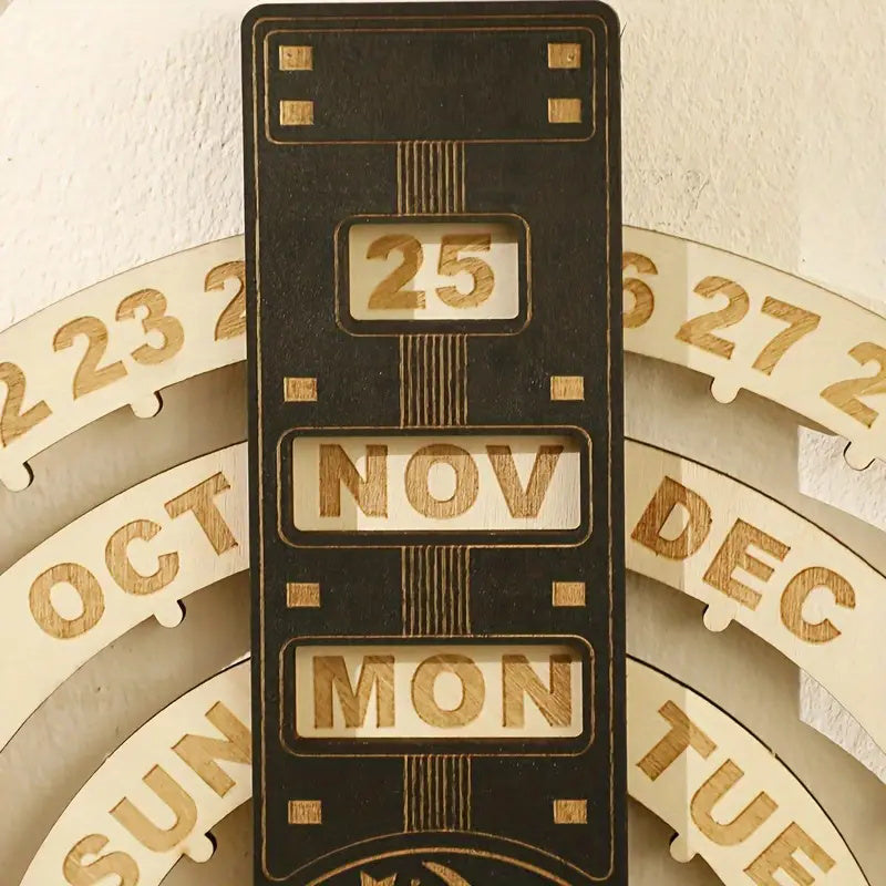 Wood Rotating Circular Perpetual Calendar | Bowlift