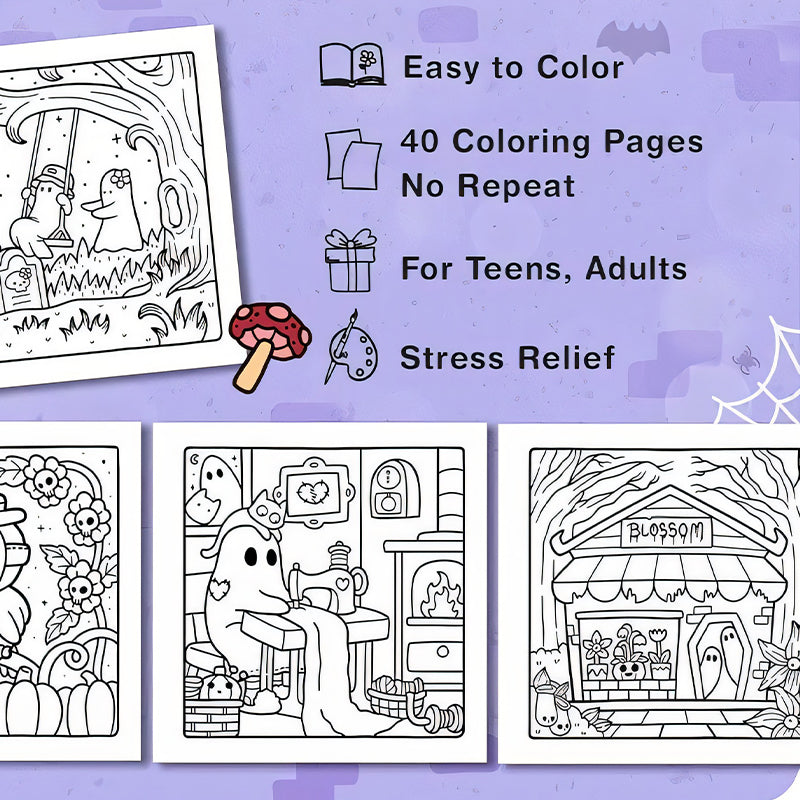BowLift | Spooky Cutie: Coloring Book for Adults and Teens