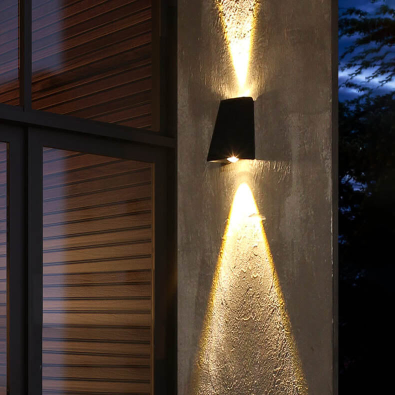 Simple Solar Trapezoid Outdoor Waterproof Up and Down Lights LED Wall Sconce Lamp | Bowlift