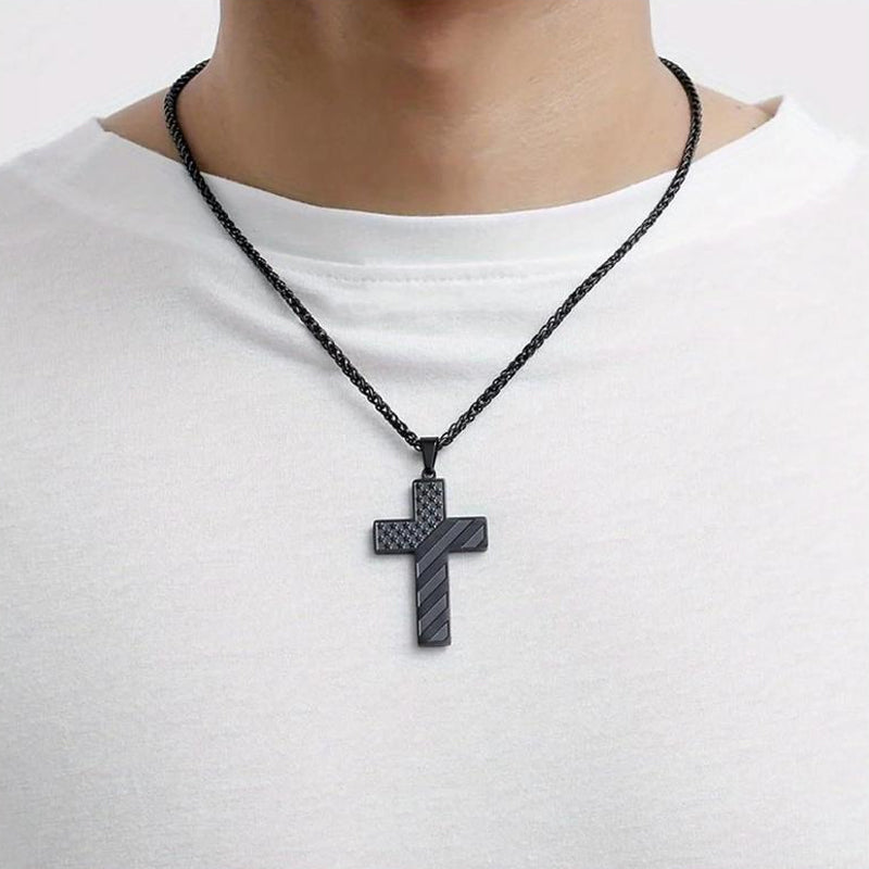BowLift | American Flag Cross Pendant Necklace