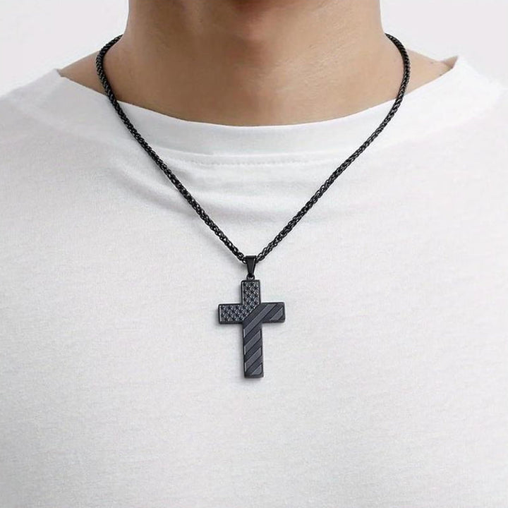 BowLift | American Flag Cross Pendant Necklace