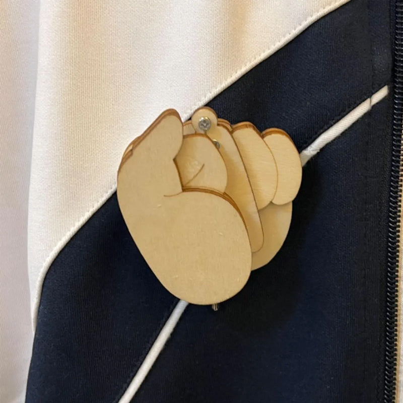 BowLift | Funny Wooden Finger Brooch