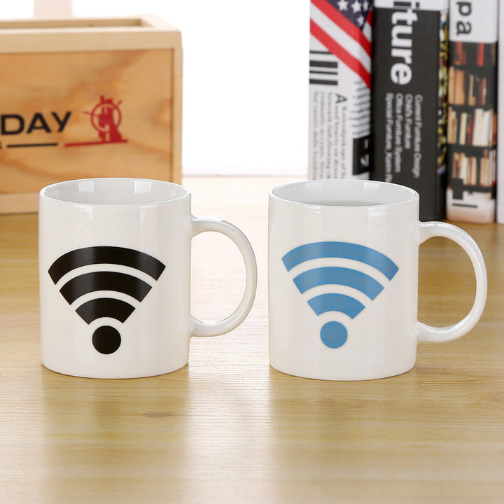 Wi-Fi Signal Magic Heat Sensitive Color Changing Ceramic Coffee Mug | Bowlift