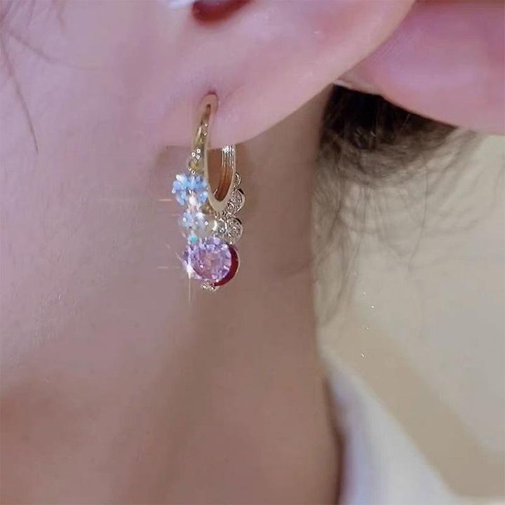 BowLift | Gold Glitter Colorful Zircon Earrings