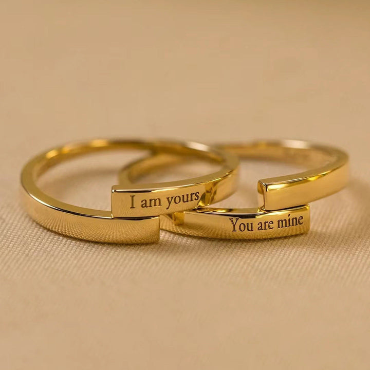 BowLift | Adjustable "I Am Yours & You Are Mine" Couples Rings Set