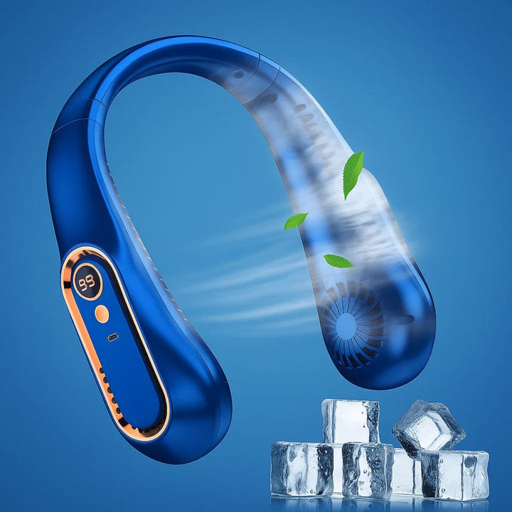 CoolEase | Portable Neck Fan – Hands‑Free Bladeless Cooling – Five‑Speed USB‑C – Travel Office Commuters Bowlift