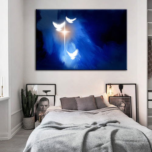 Shining Doves - Canvas Wall Art Painting | Bowlift