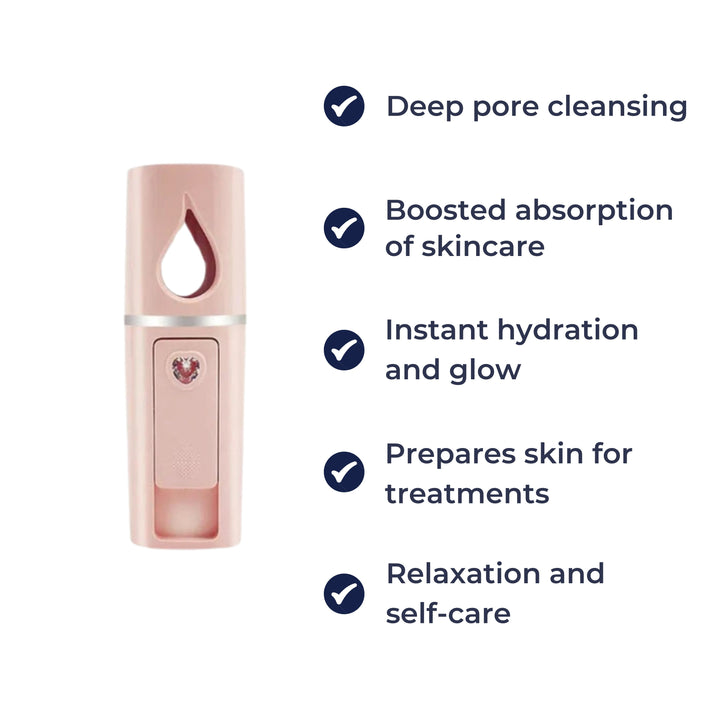 Deep Hydration Nano Mist – USB Rechargeable Handheld – Travel & Home Skincare Bowlift