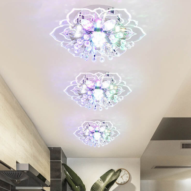 BowLift | GlowPetal LED Crystal Ceiling Light | Flower Shaped | Modern Design | Energy Saving | Decorative Lighting