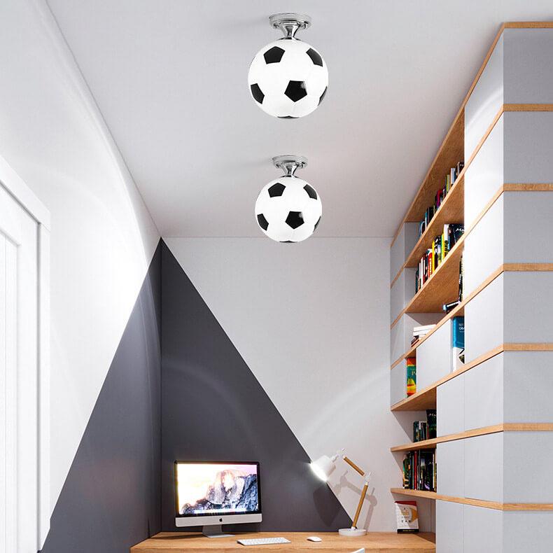 BowLift | SportLume Creative Ceiling Light | Basketball & Football Design | Semi-Mount | Glass Lamp