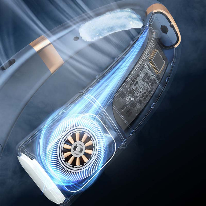 Blade-less hanging neck fan with digital display and light | Bowlift
