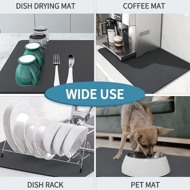 Kitchen Super Absorbent Draining Mat, Quick Dry Dish Coffee Mat | Bowlift