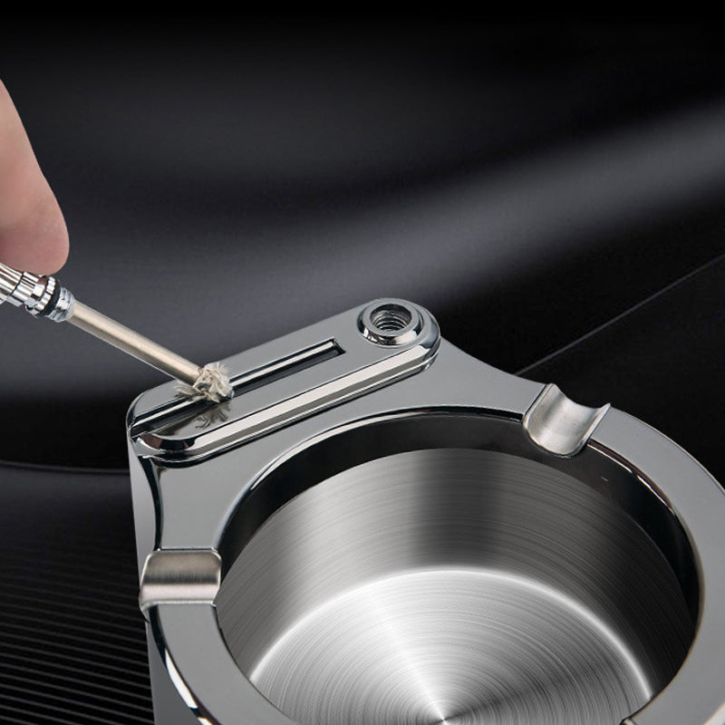 Retro Metal Ashtray, Cigarettes Lighter | Bowlift