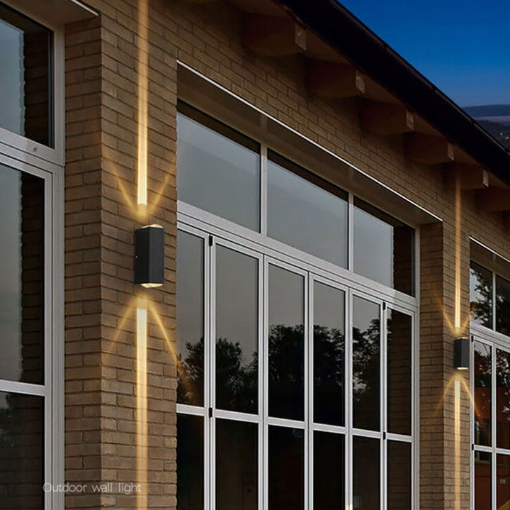 BowLift | Modern Waterproof LED Outdoor Wall Light | Rectangular Up/Down Aluminum Fixture