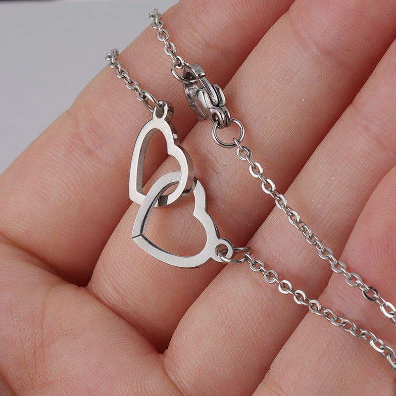 BowLift | Two Hearts Necklace with Rotating Rose Gift Box