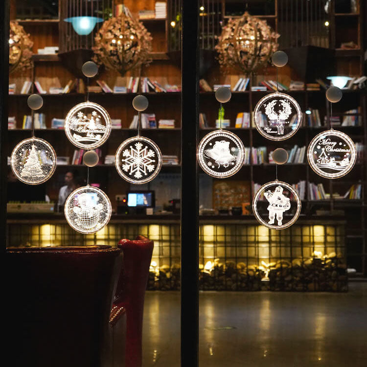 BowLift | Christmas LED Acrylic Decoration Round Suction Cup Light