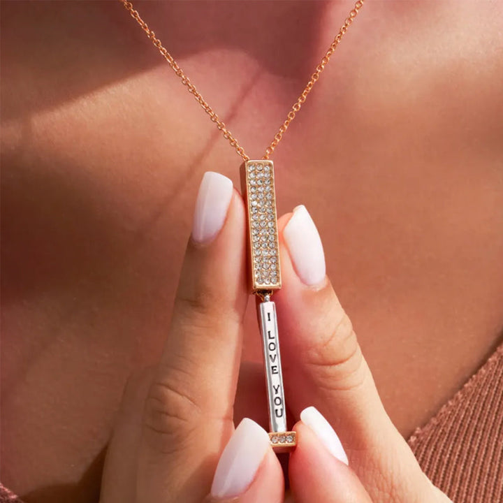 BowLift | Secret I love you message bar necklace