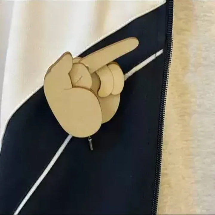 BowLift | Funny Wooden Finger Brooch