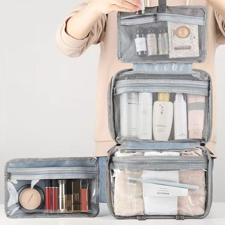 Water-repellent make-up bag with hanging hook | Bowlift