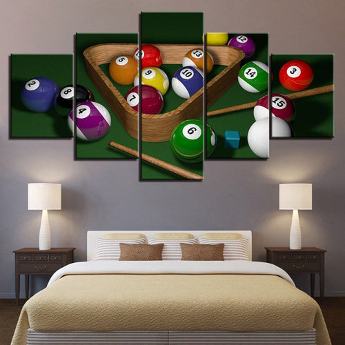 5 Piece Pool Balls - Canvas Wall Art Painting | Bowlift