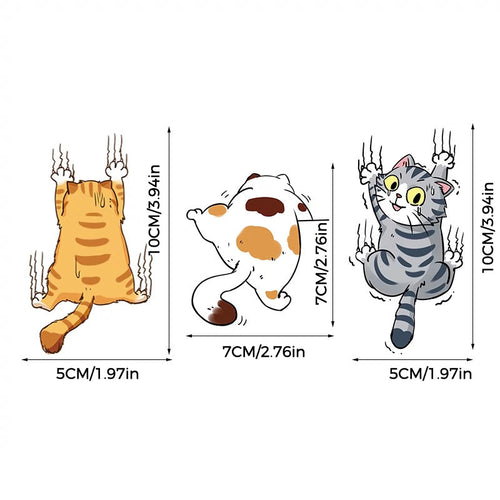 Cute cat comic stickers for cars | Bowlift
