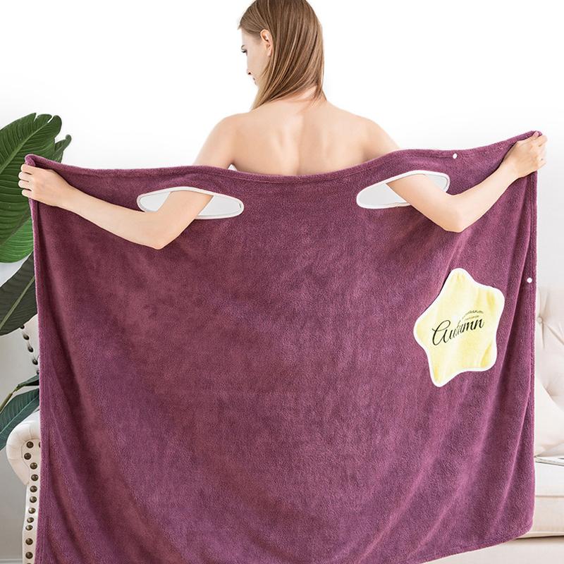 Women Quick Dry Wearable Microfiber plush Bathrobes | Bowlift