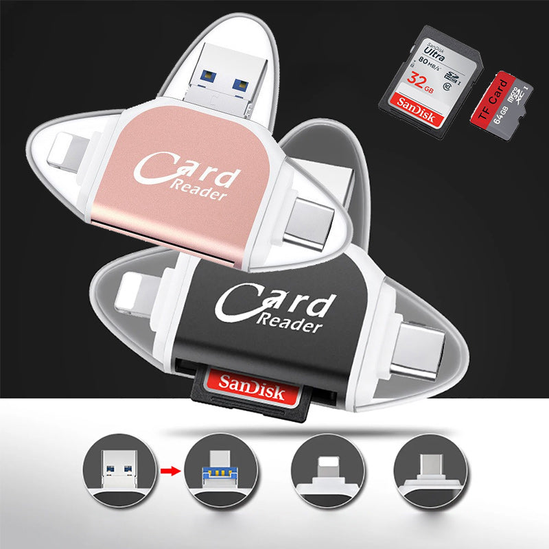 BowLift | Multi-Port 4 in1 Universal SD TF Card Reader