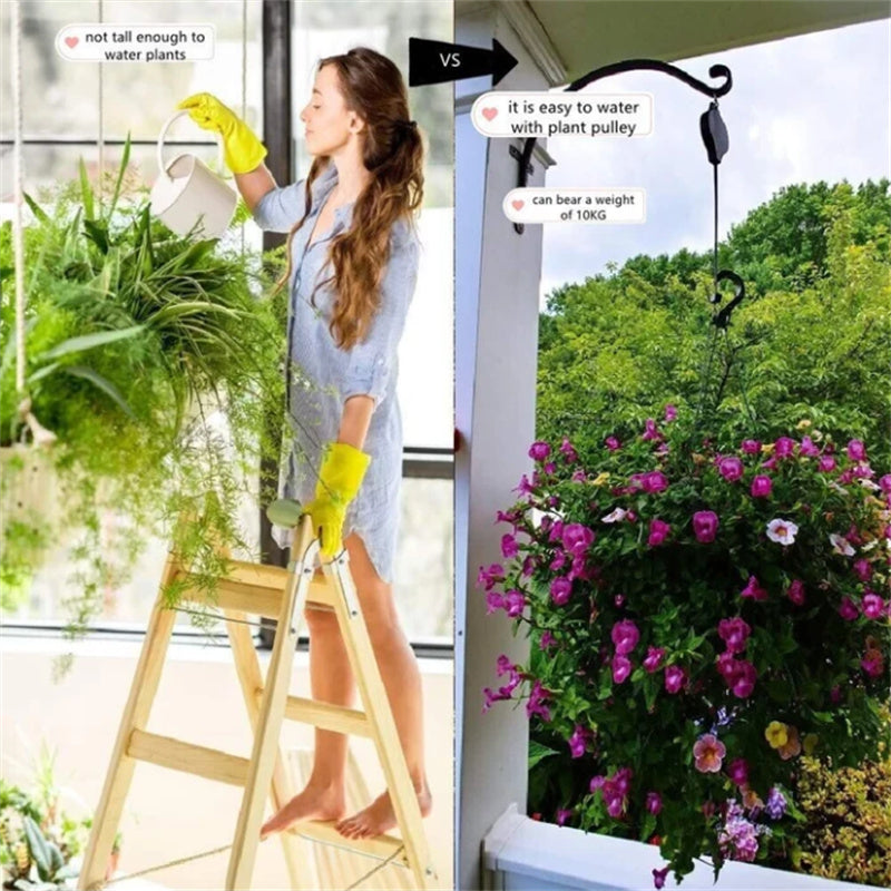 BowLift | Retractable Hook for Garden Pots, Bird Feeder