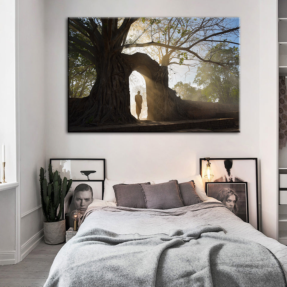 Lone Man Nature - Canvas Wall Art Painting | Bowlift