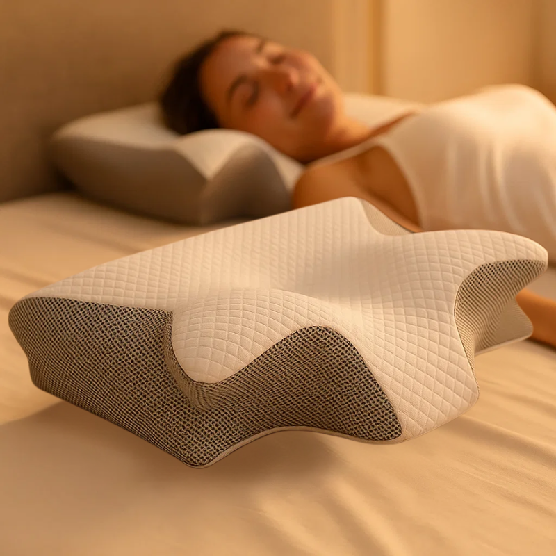 BowLift | Memory Foam Cervical Pillow | Ergonomic 2-in-1 Design for Neck Pain Relief & Comfortable Sleep