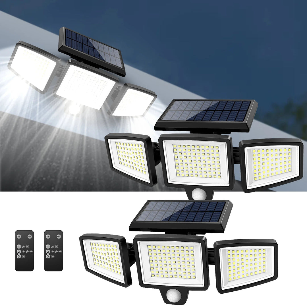 BowLift | Triple Head Motion Sensor Solar Lights for Outdoor