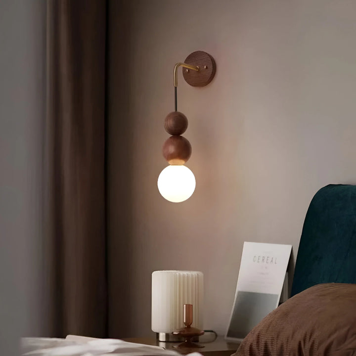 GlowHaven – Walnut & Brass Accent Wall Light