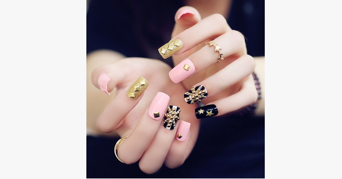 BowLift | Acrylic Nails with Rivets