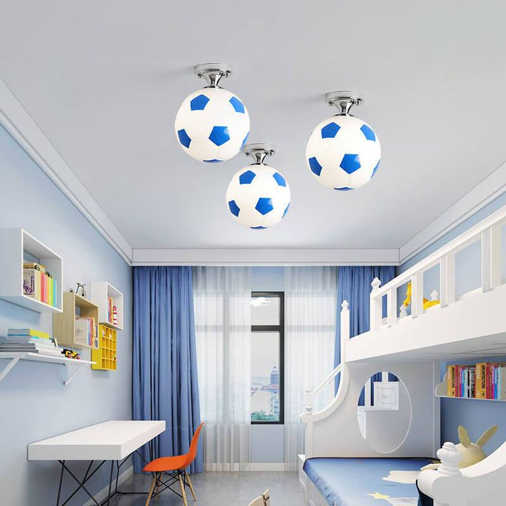 BowLift | SportLume Creative Ceiling Light | Basketball & Football Design | Semi-Mount | Glass Lamp