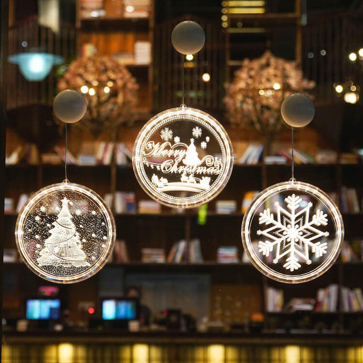 BowLift | Christmas LED Acrylic Decoration Round Suction Cup Light