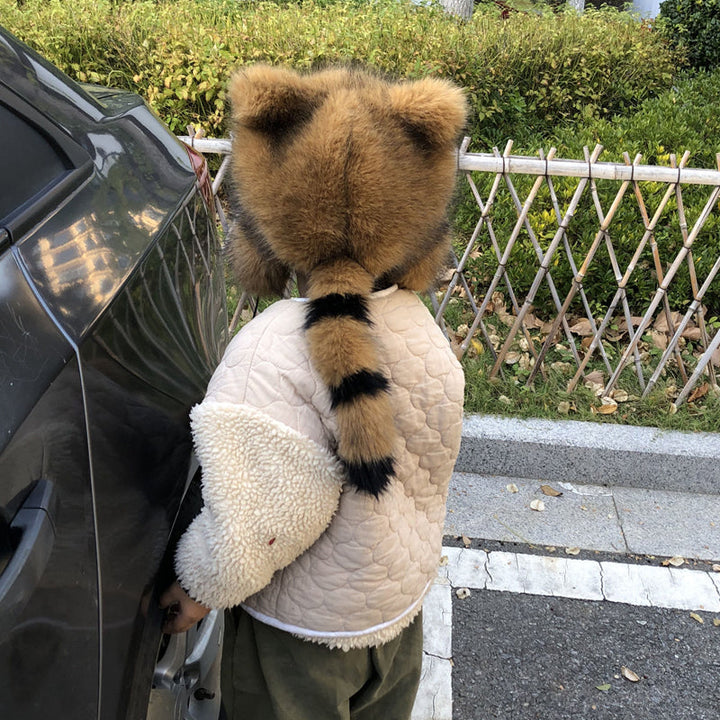 BowLift | Sweet Faux Fur Raccoon Tail Parent-Child Plush Hat