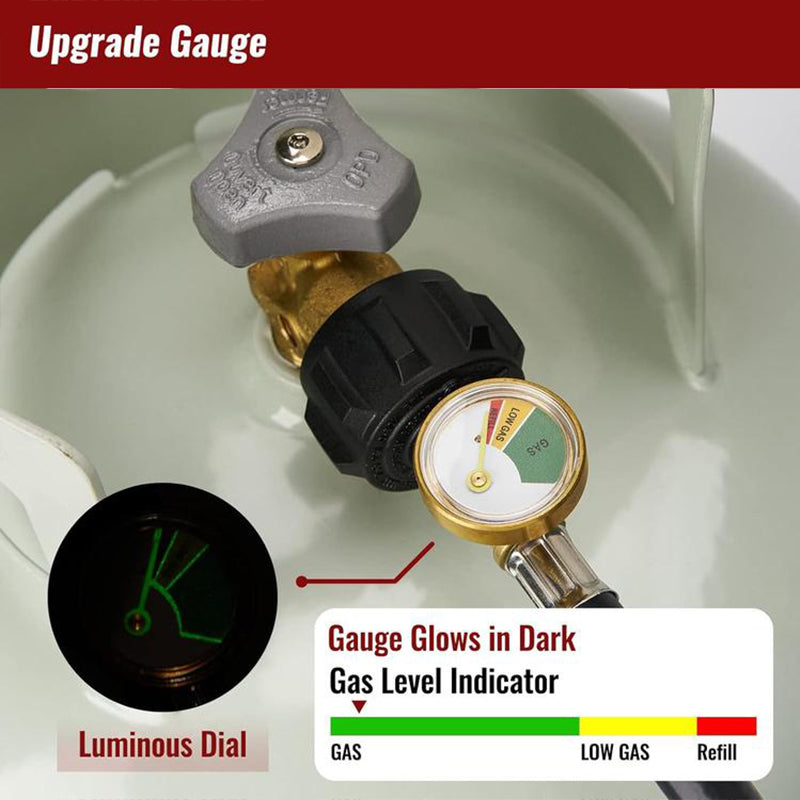 BowLift | Propane Refill Adapter Hose with Gauge & Control Valve